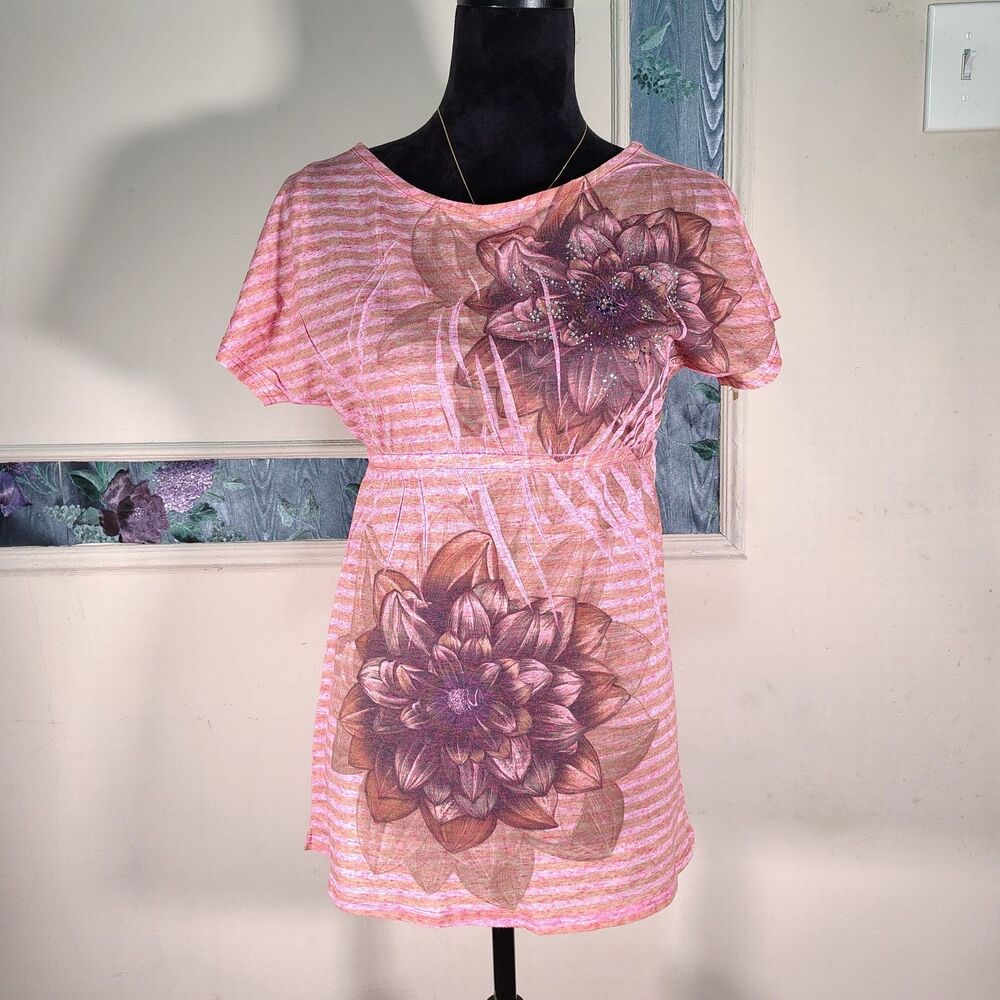 Y2K Indie Sleaze Fairycore Floral Babydoll Top Size XS/S/T561